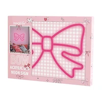 Inno Vibe Bow Acrylic LED Neon Wall Sign, Pink