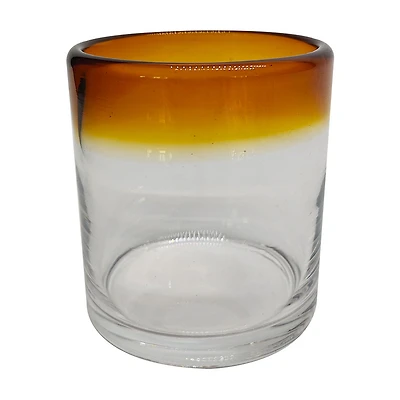 Short Glass Cup with Ombre Rim, 15.2 fl oz