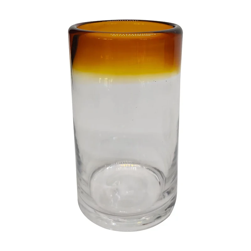 Tall Glass Cup with Ombre Rim, 17.6 fl oz
