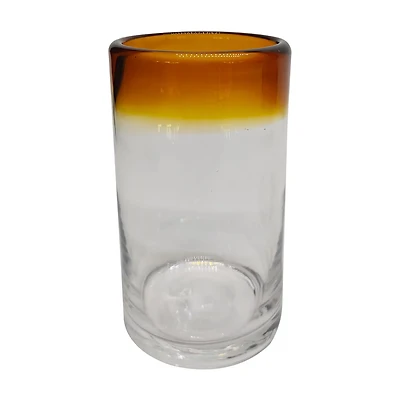 Tall Glass Cup with Ombre Rim, 17.6 fl oz