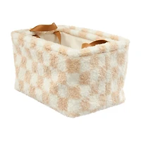 Checkered Sherpa Storage Basket