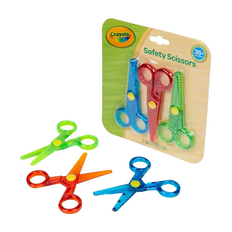 Crayola Young Kids Safety Scissors, 3 ct