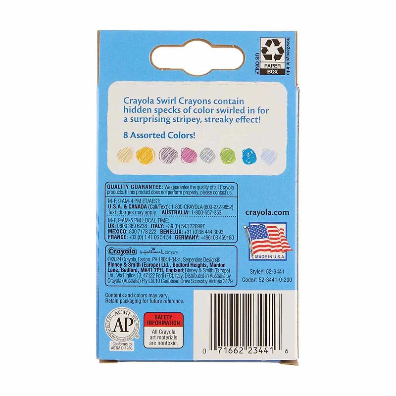Crayola SWIRL Crayons, 8 ct