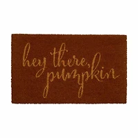 Hey There Cursive Pumpkin Rectangle Doormat, 18 in x 30 in