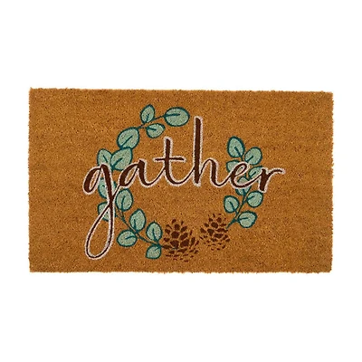 Gather Eucalyptus Wreath Rectangle Doormat, 18 in x 30 in