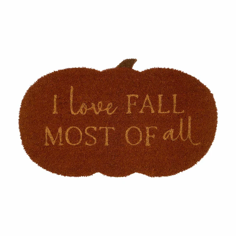 I Love Fall Shaped Doormat, 18 in x 30 in