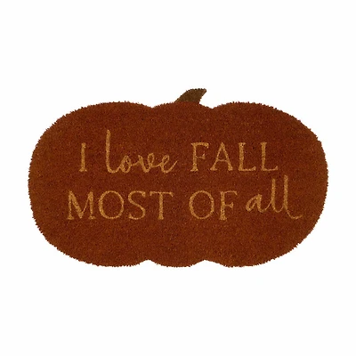 I Love Fall Shaped Doormat, 18 in x 30 in