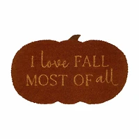 I Love Fall Shaped Doormat, 18 in x 30 in
