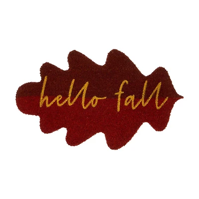 Hello Leaf Shaped Doormat, 18 in x 30 in