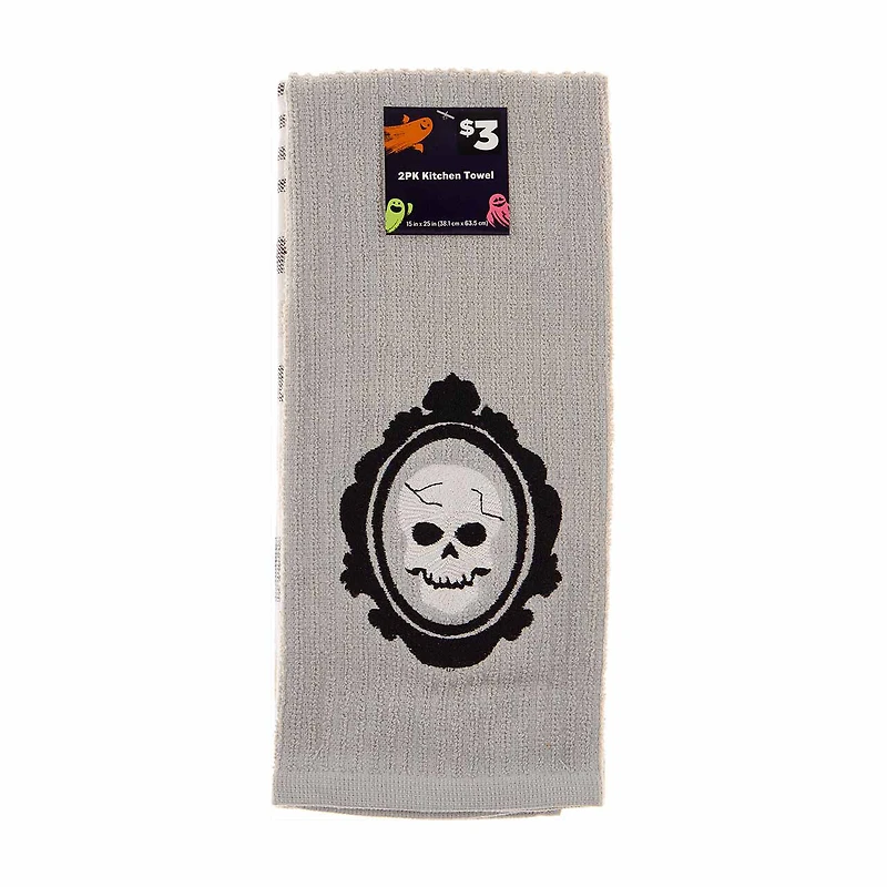 Halloween Skull Towel Set, 2 pk