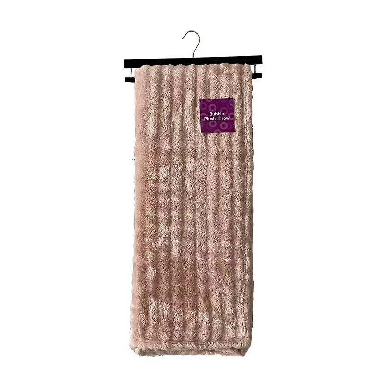 Bubble Plush Throw, 60 in x 50 in, Assorted