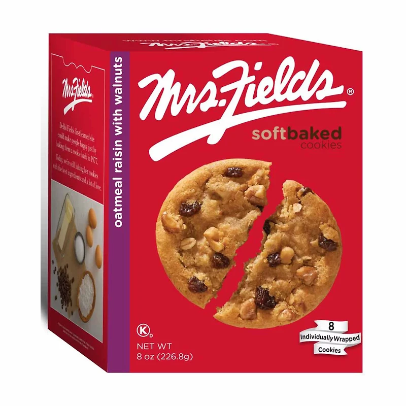 Mrs. Fields Oatmeal Raisin With Walnuts Cookies, 8 oz
