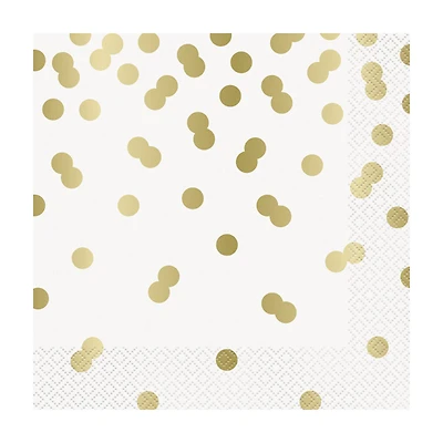 Gold Dot Lunch Napkins, 45 ct