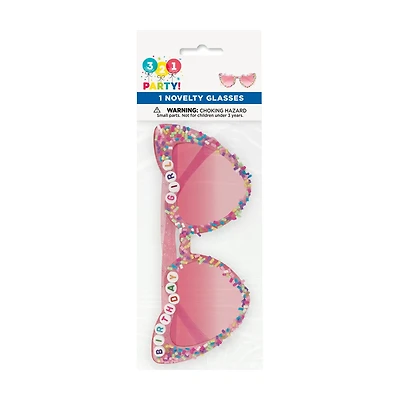 Heart-Shaped "Birthday Girl" Novelty Glasses