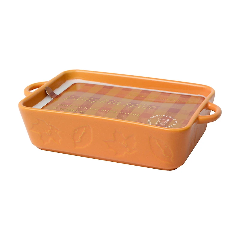 Foundry Candle Co. Ceramic Baking Dish Soy Blend Candle, 10 oz, Pumpkin Spice