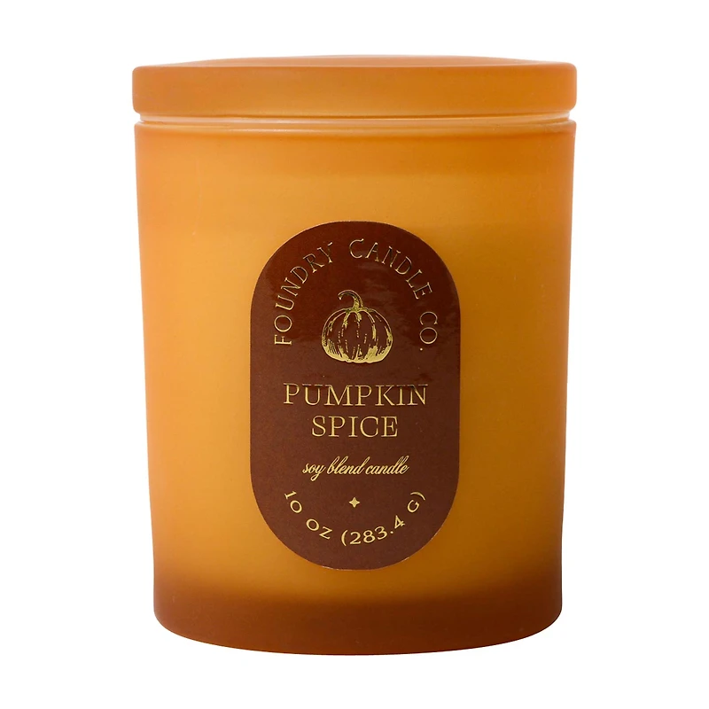 1Foundry Candle Co. Glass Soy Blend Candle, 10 oz, Pumpkin Spice