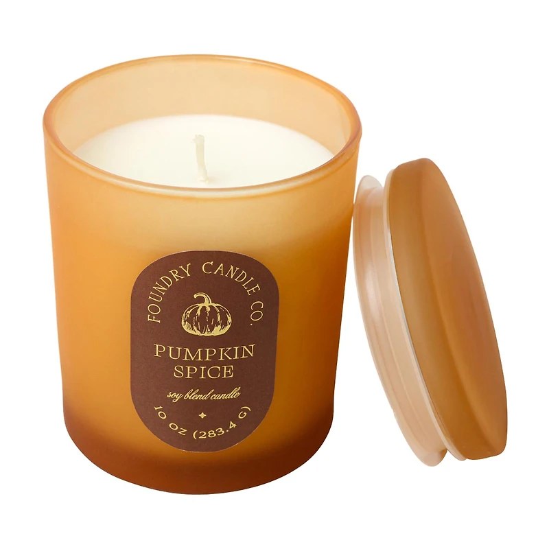 1Foundry Candle Co. Glass Soy Blend Candle, 10 oz, Pumpkin Spice