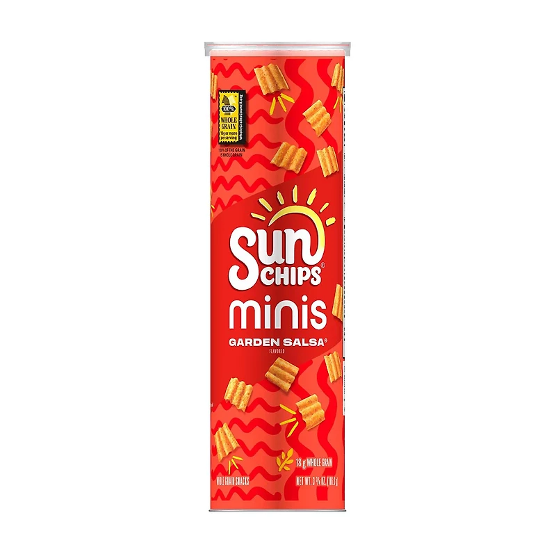 SunChips Minis Whole Grain Snacks Garden Salsa Flavored 3 3/4 Oz