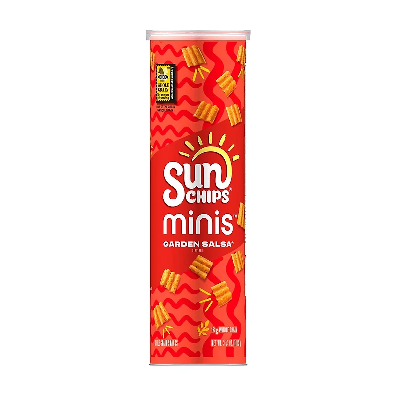 SunChips Minis Whole Grain Snacks Garden Salsa Flavored 3 3/4 Oz