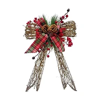 Rattan Christmas Bow Hang, 15 in