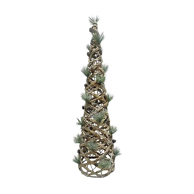 Battery-Operated Festive Christmas Rattan Tree, 40 in