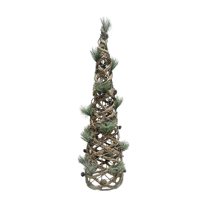 Battery-Operated Festive Christmas Rattan Tree, 32 in