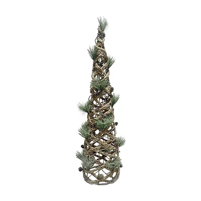 Battery-Operated Festive Christmas Rattan Tree, 32 in