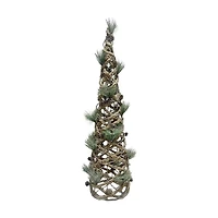 Battery-Operated Festive Christmas Rattan Tree, 32 in