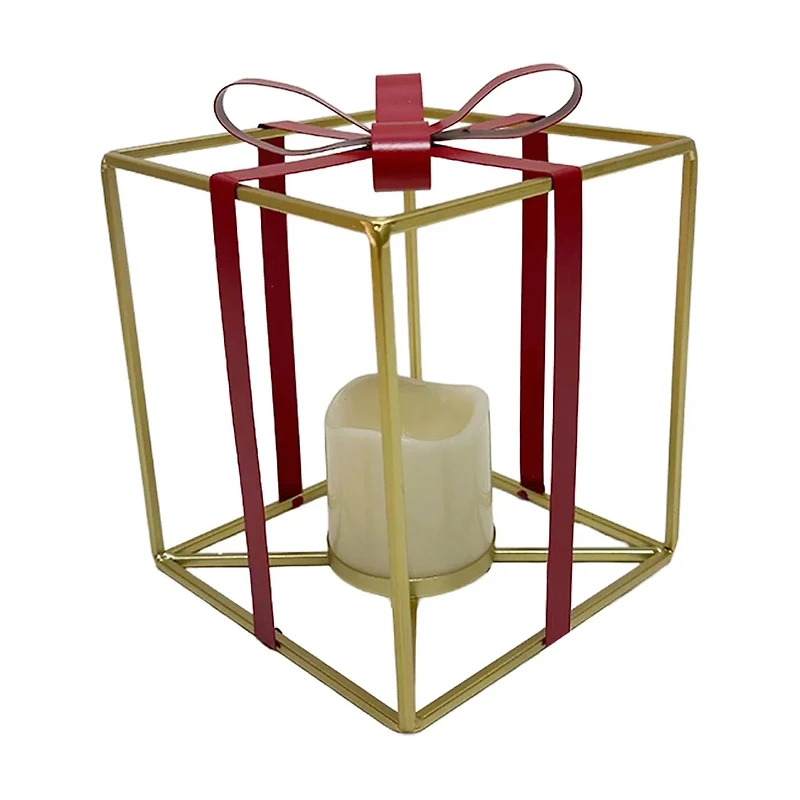 Battery-Operated Christmas Gift Candle Display, 8 in