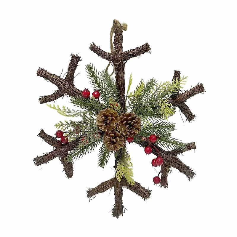 Rattan Snowflake Hang, 5 in