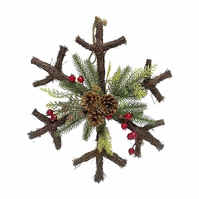 Rattan Snowflake Hang, 5 in