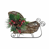 Rattan Sleigh Decor, 12 in