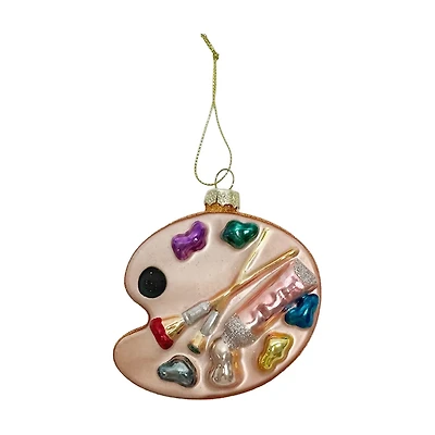 Painter's Palette Glass Ornament