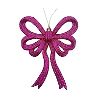 Glitter Bow Ornament, Pink