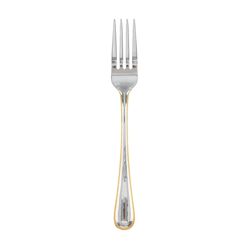 Wellington Silver Dinner Fork with Gold Accent