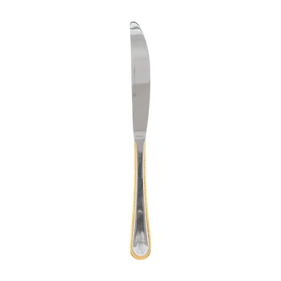 Wellington Silver Dinner Knife with Gold Accent