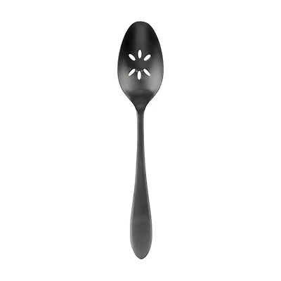 Delia Black Satin Slotted Spoon