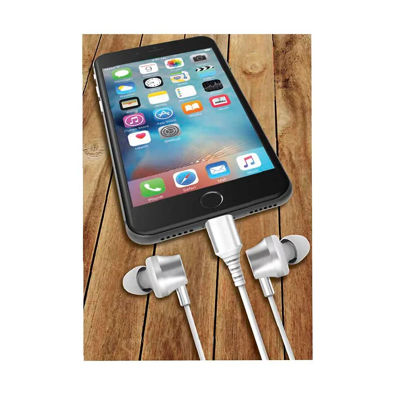 Chargeworx Lightning Earbuds with Built-In Mic