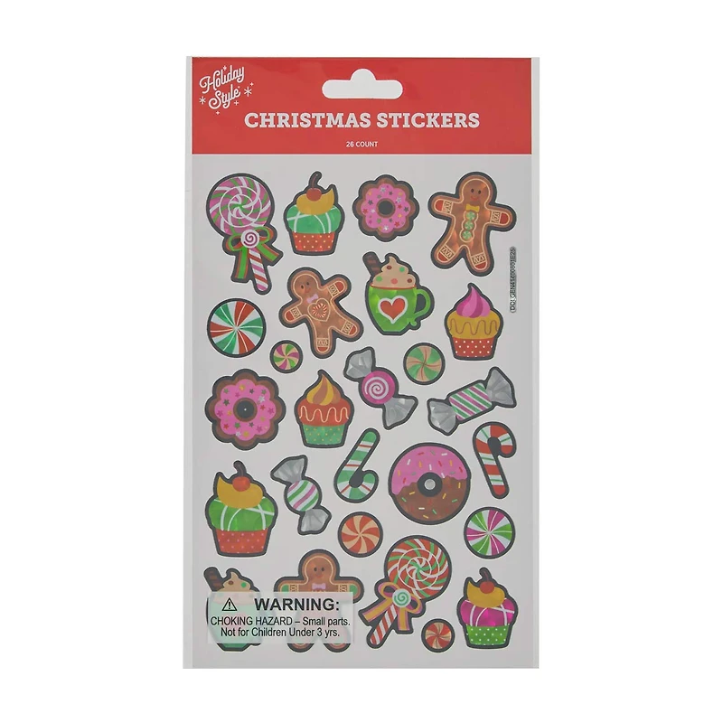 Holiday Style Christmas Stickers, Assorted