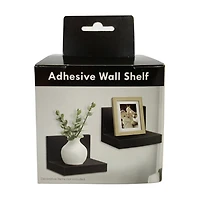 Adhesive Wall Shelf, Black, 4 in