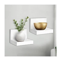 Adhesive Wall Shelf, White, 4 in