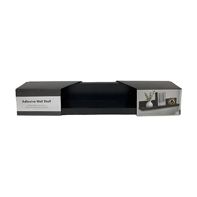 Adhesive Wall Shelf, Black, 20.8 in