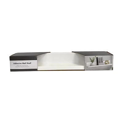 Adhesive Wall Shelf, White, 20.8 in