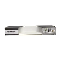 Adhesive Wall Shelf, White, 20.8 in