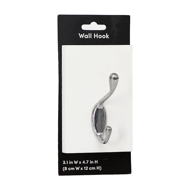 Wall Hook, White/Silver