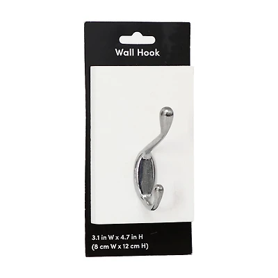 Wall Hook, White/Silver
