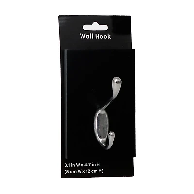 Wall Hook, Black/Silver