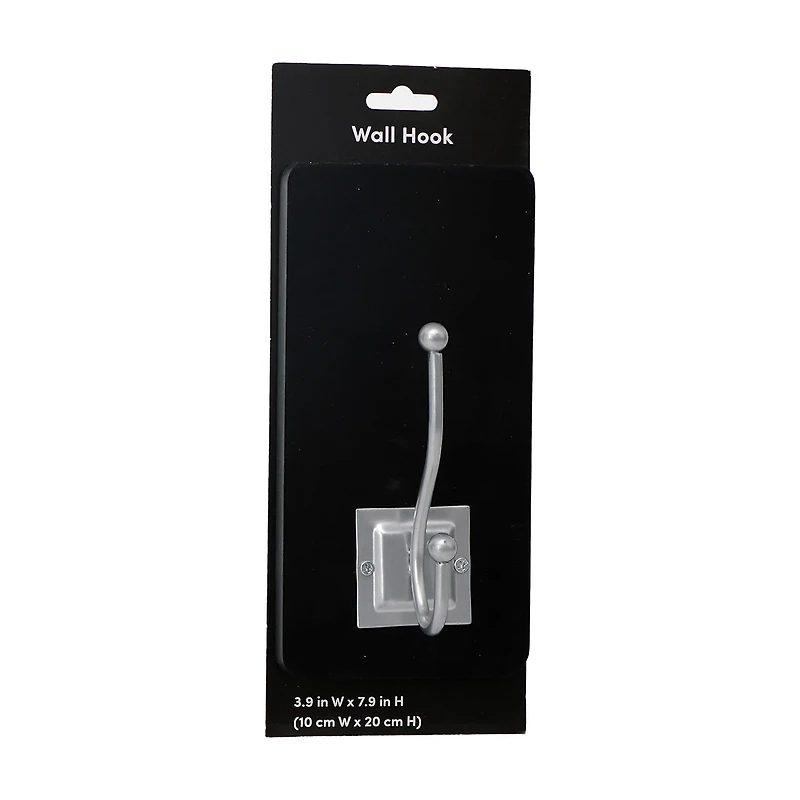 Wall Hook, Black/Silver