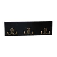 Black Wall Hooks, 13 in x 4 in, 3 ct