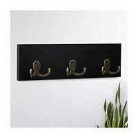Black Wall Hooks, 13 in x 4 in, 3 ct
